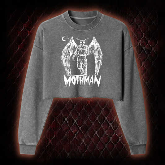 Mothman Washed Cropped Sweatshirt