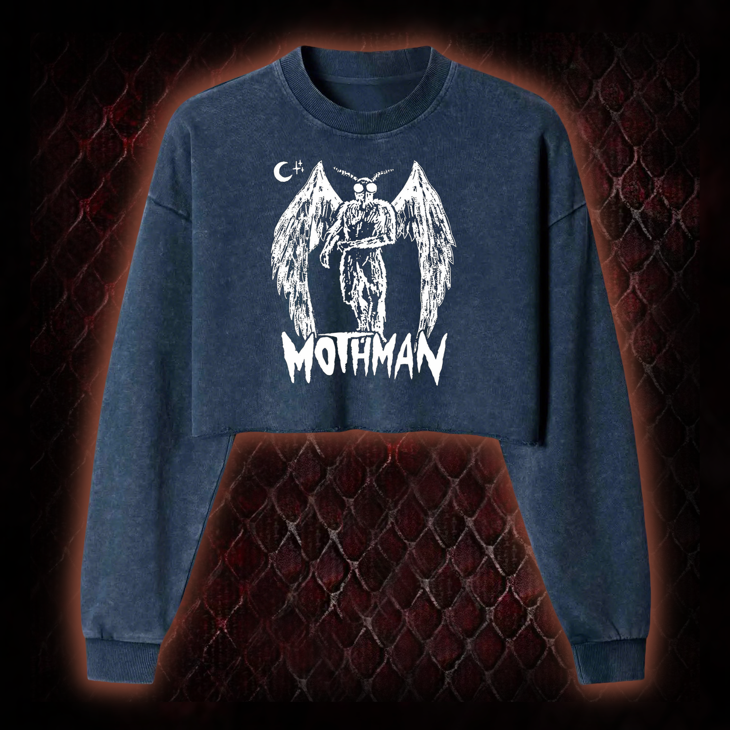 Mothman Washed Cropped Sweatshirt
