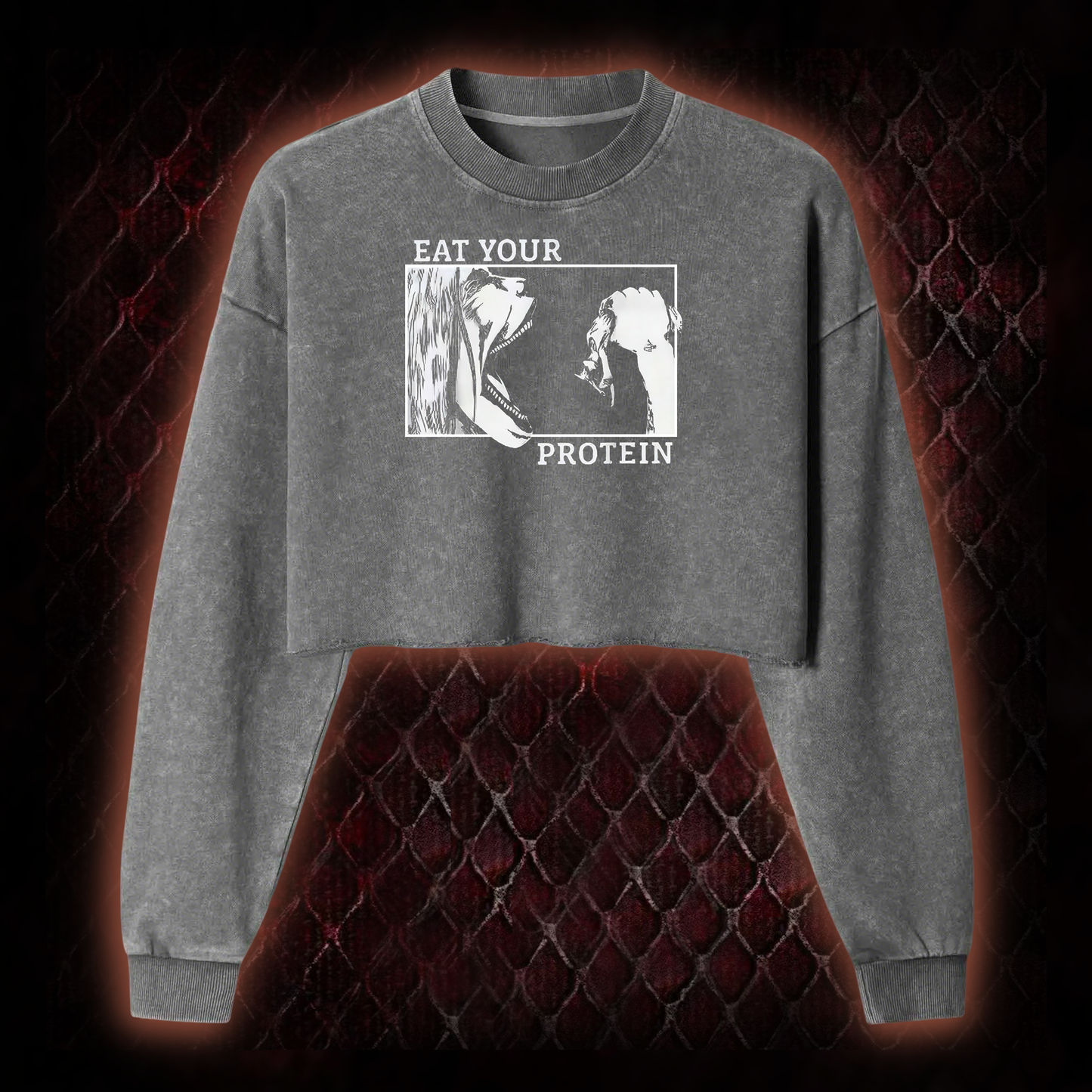 Eat Your Protein Washed Cropped Sweatshirt