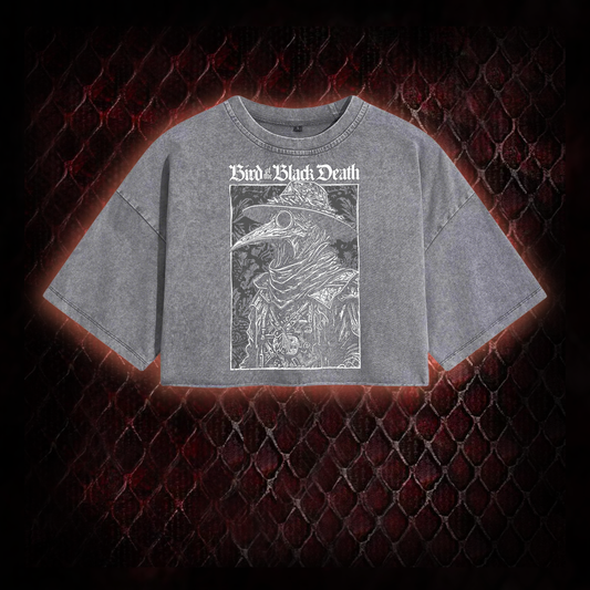 Bird of The Black Death Washed Cropped T-shirt