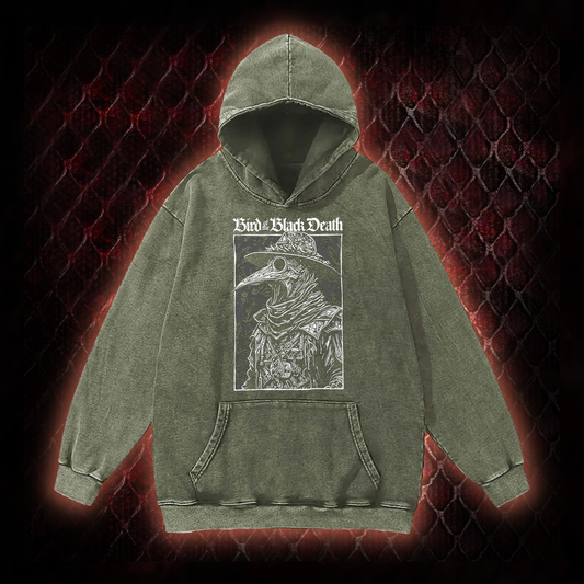 Bird of The Black Death Vintage Washed Hoodie