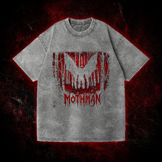 Mothman Gothic Death Metal Vintage Washed T-shirt