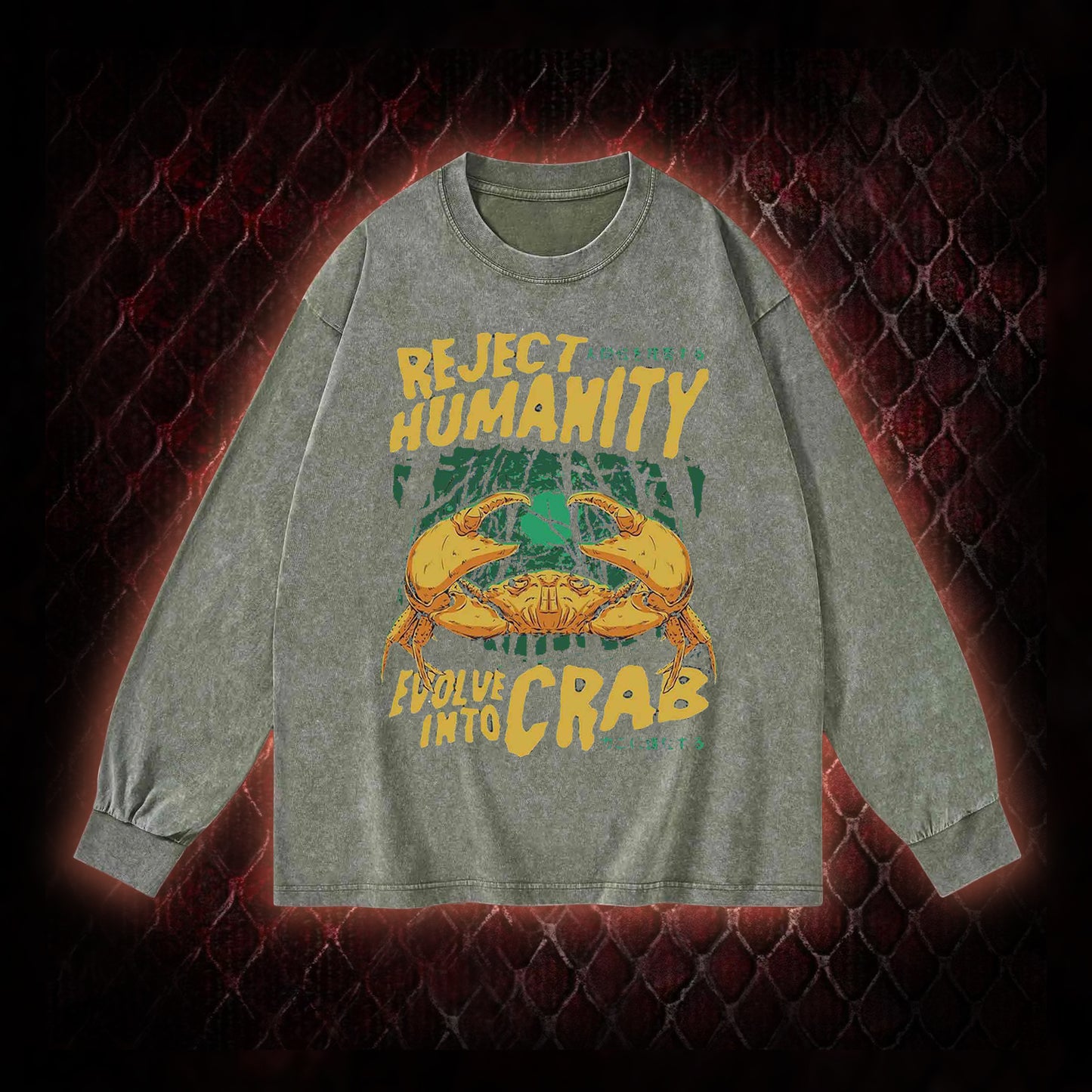 Reject Humanity Crab Washed Long-Sleeve T-shirt