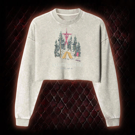Witch Camping Washed Cropped Sweatshirt