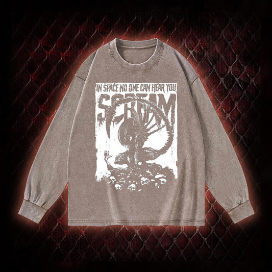 In Space No One Can Hear You Scream Washed Sweatshirt