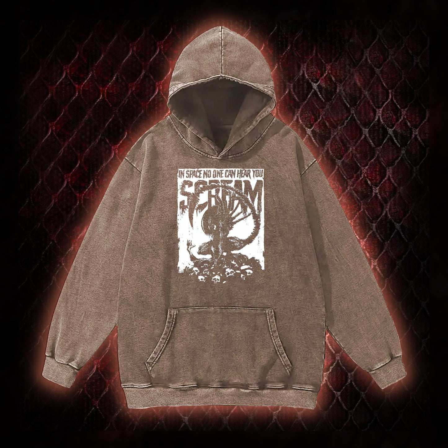 In Space No One Can Hear You Scream Vintage Washed Hoodie
