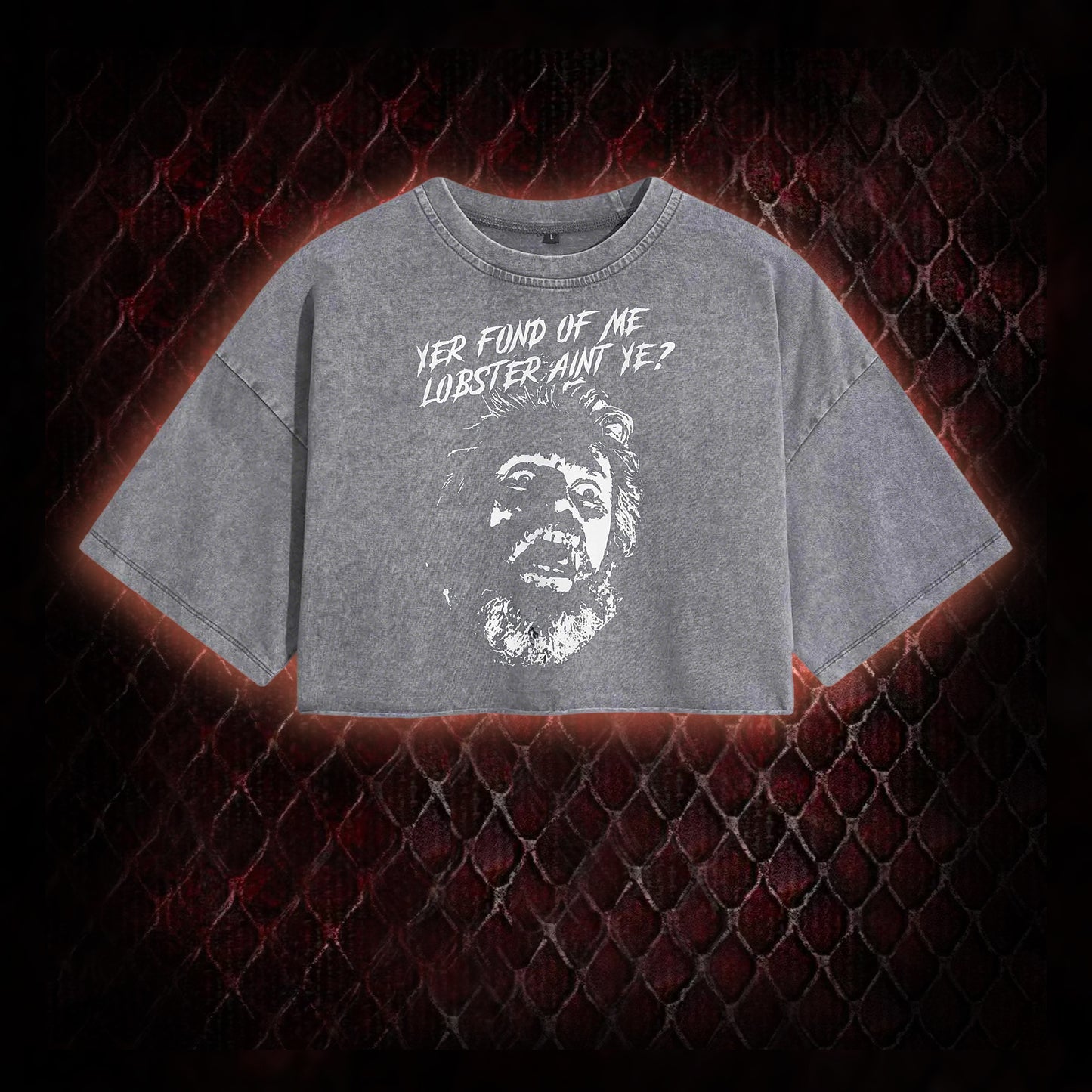 Yer Fond of Me Lobster Washed Cropped T-shirt