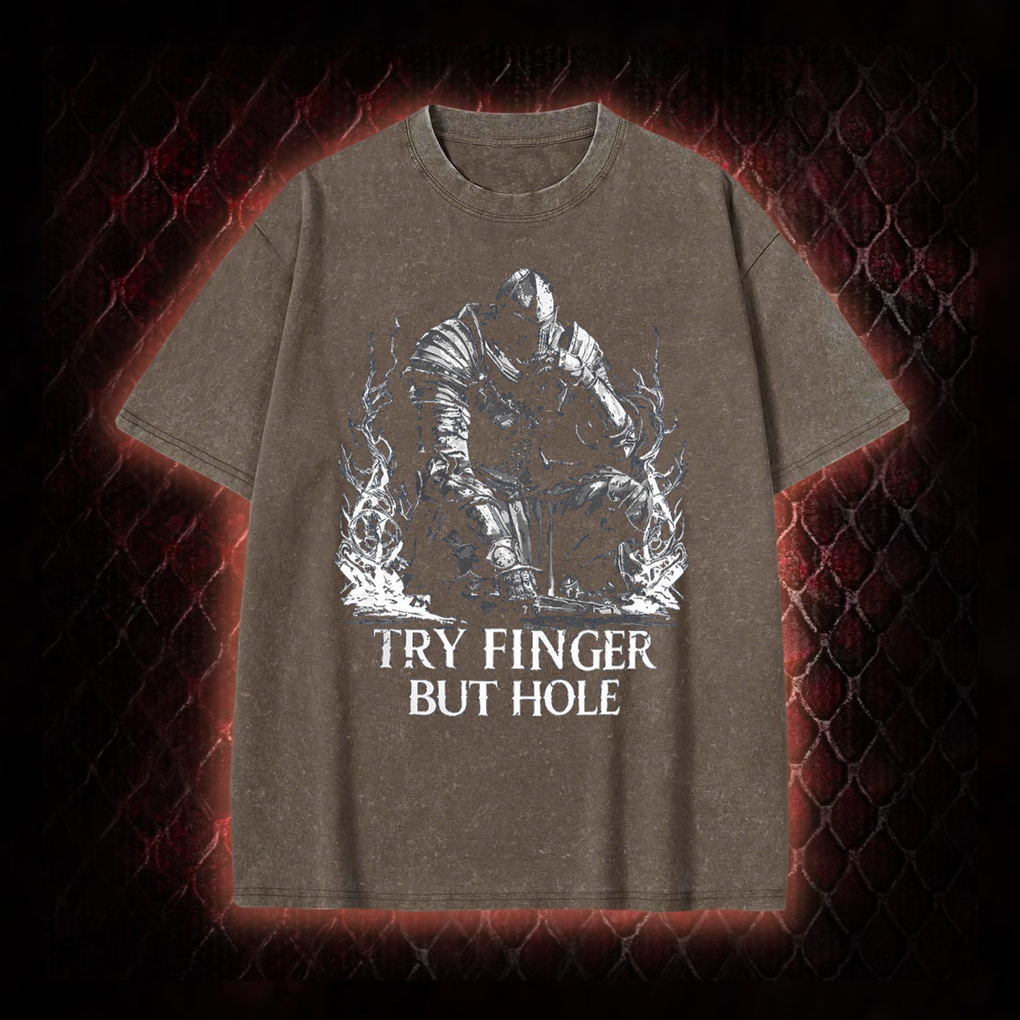 Try Finger but Hole Vintage Washed T-shirt