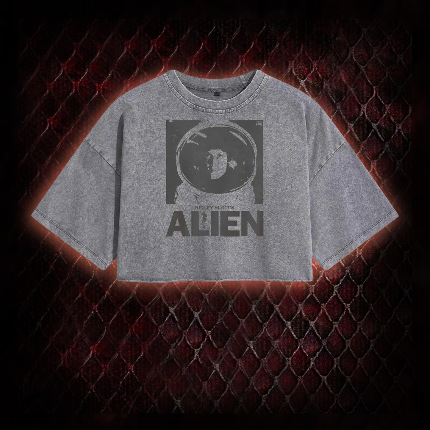 Retro Alien Washed Cropped T-shirt