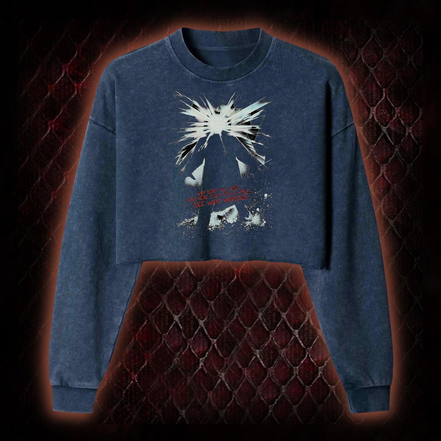 Retro The Thing Washed Cropped Sweatshirt