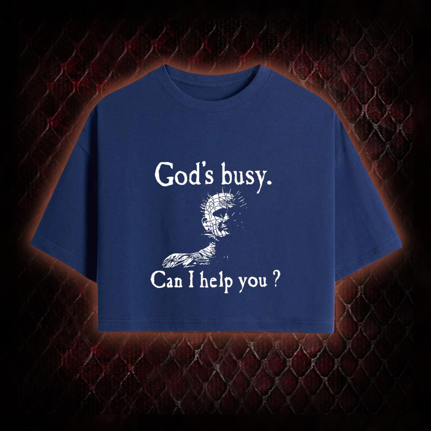 God's Busy Can I Help You? Crop Top