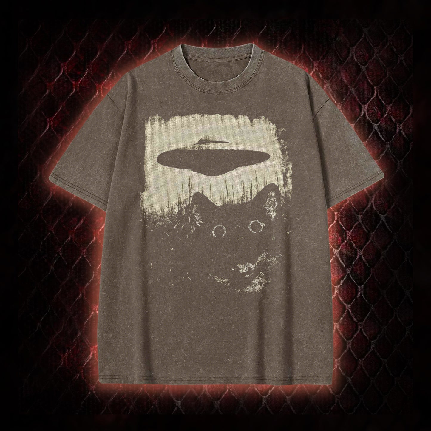 UFO CAT Vintage Washed T-shirt