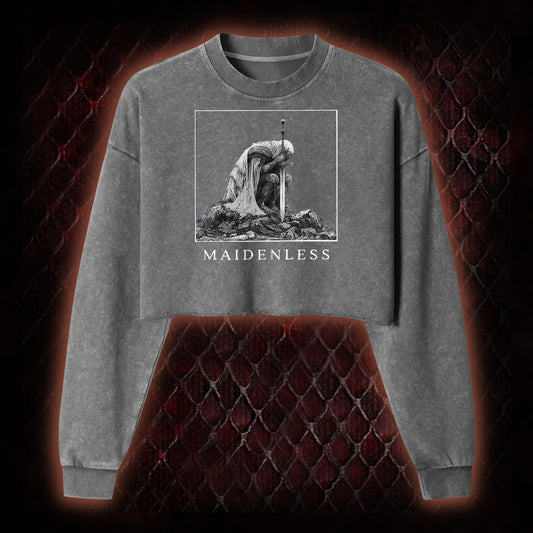 Maidenless Washed Cropped Sweatshirt