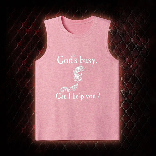 God's Busy Can I Help You? Tank Top