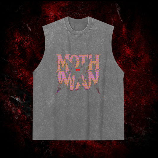 Mothman Shatter Vintage Washed Tank Top in Gray, front view