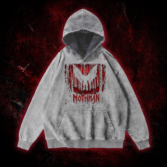 Mothman Gothic Death Metal Vintage Washed Hoodie