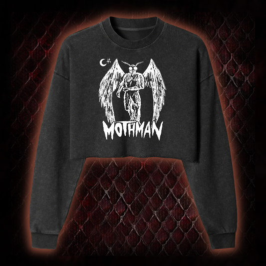 Mothman Washed Cropped Sweatshirt