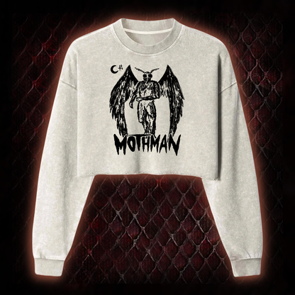 Mothman Washed Cropped Sweatshirt