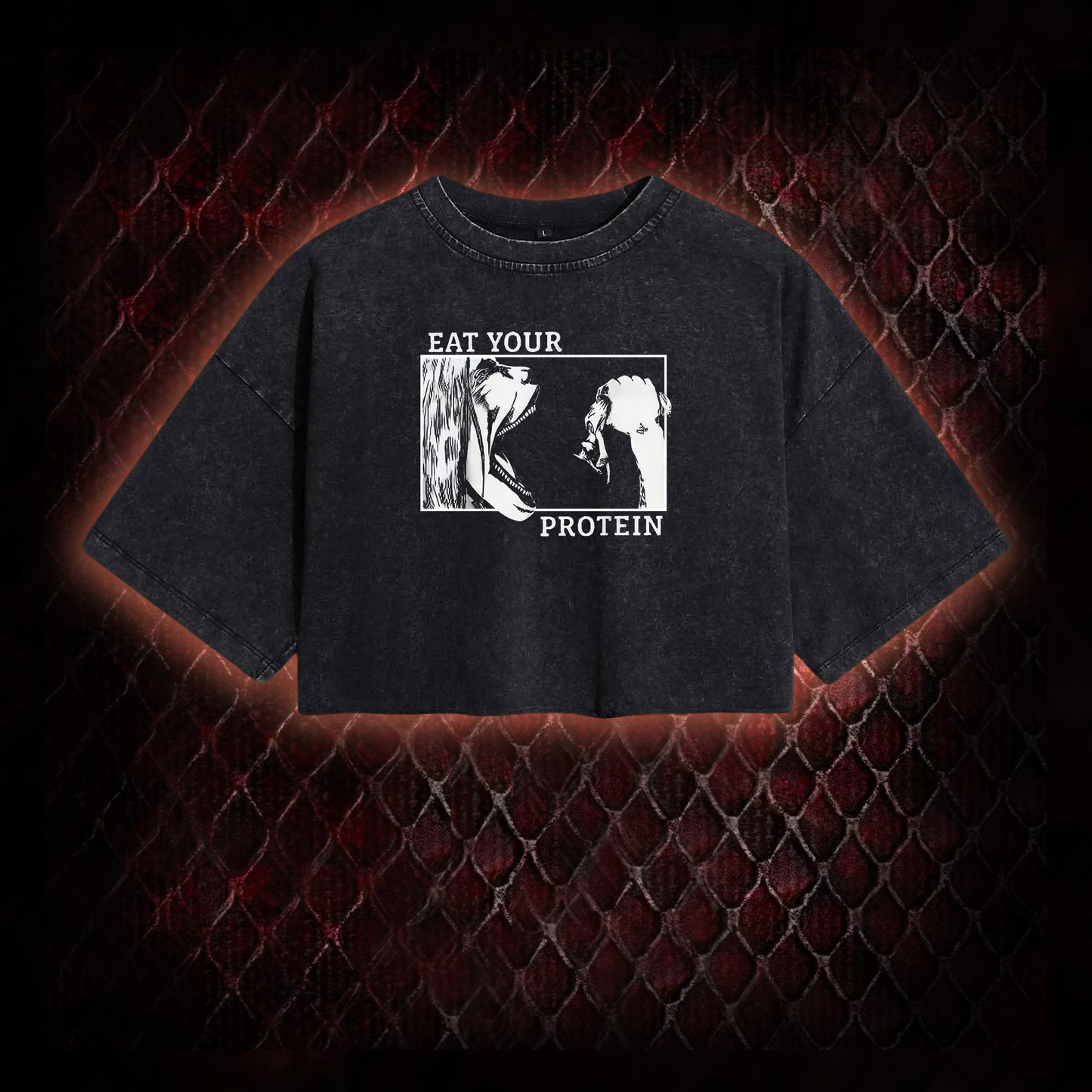 Eat Your Protein Washed Cropped T-shirt