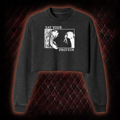 Eat Your Protein  Washed Cropped Sweatshirt