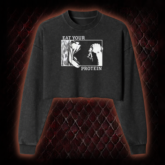 Eat Your Protein  Washed Cropped Sweatshirt