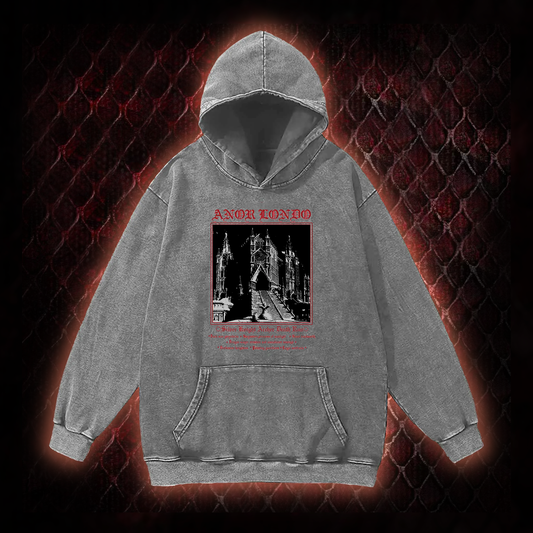 Retro Abandoned Lost City Vintage Washed Hoodie