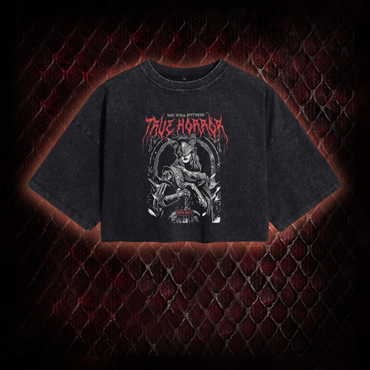 True Horror Washed Cropped T-shirt