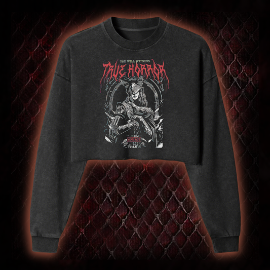 True Horror Washed Cropped Sweatshirt