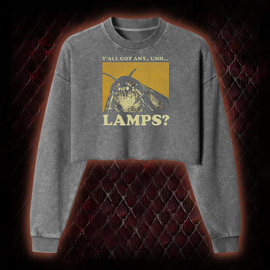 Y'all Got Any Uhh... Lamps Washed Cropped Sweatshirt