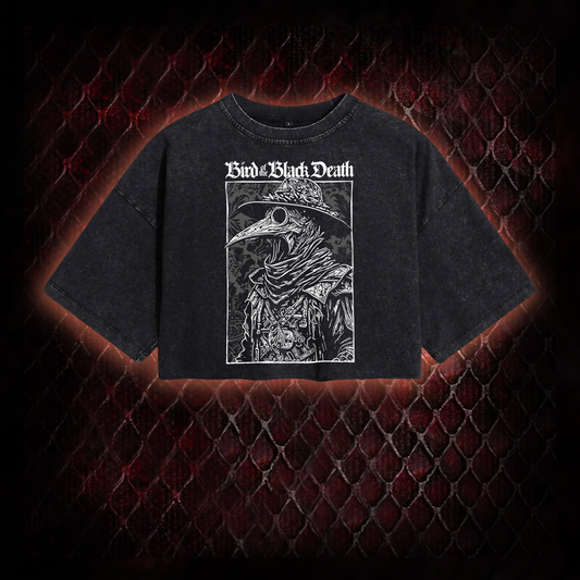 Bird of The Black Death Washed Cropped T-shirt
