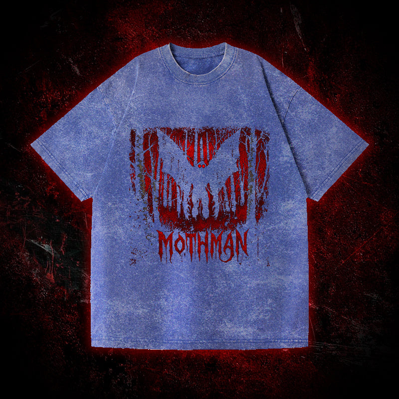 Mothman Gothic Death Metal Vintage Washed T-shirt