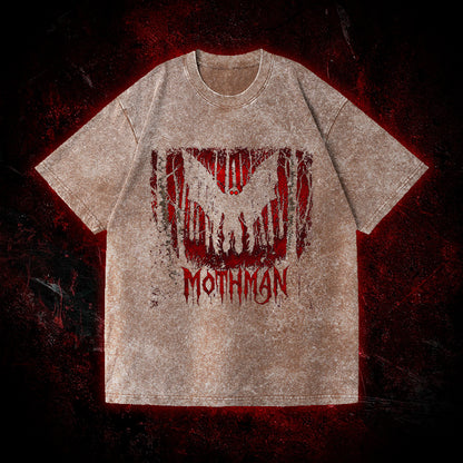 Mothman Gothic Death Metal Vintage Washed T-shirt