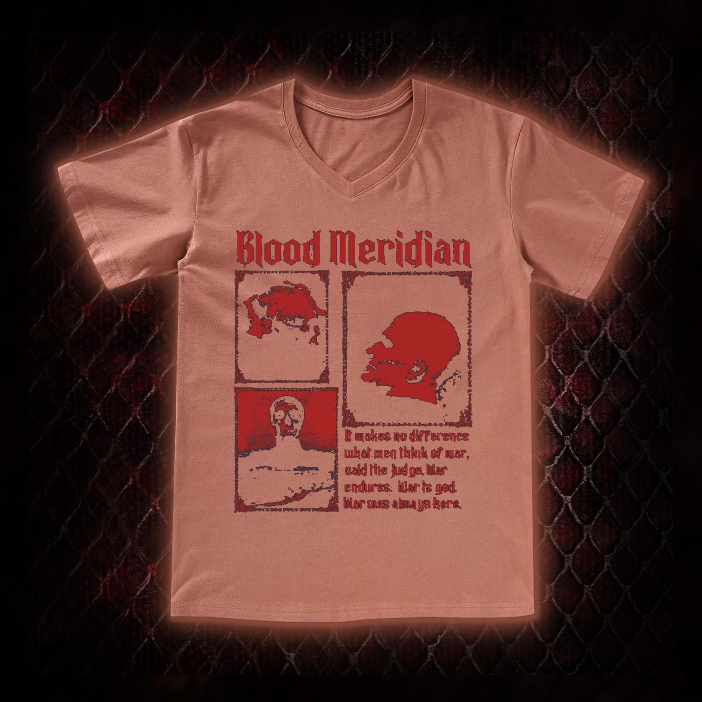 Blood Meridian 'The Judge' Dark Western Literature Graphic V-Neck T-Shirt - Cormac McCarthy Novel Tribute Piece