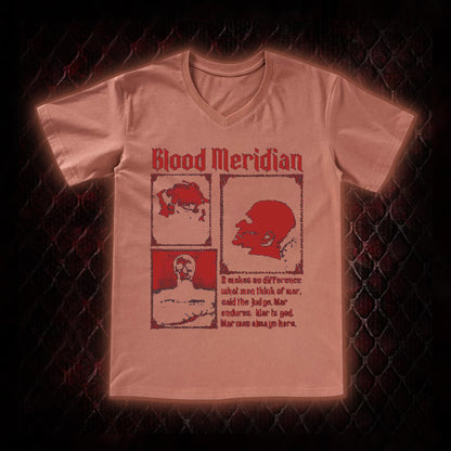 Blood Meridian 'The Judge' Dark Western Literature Graphic V-Neck T-Shirt - Cormac McCarthy Novel Tribute Piece