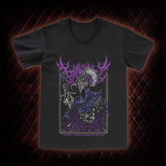 Dark Souls Artorias 'The Abysswalker' Graphic V-Neck T-Shirt - FromSoftware Dark Fantasy Tribute Piece