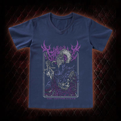 Dark Souls Artorias 'The Abysswalker' Graphic V-Neck T-Shirt - FromSoftware Dark Fantasy Tribute Piece
