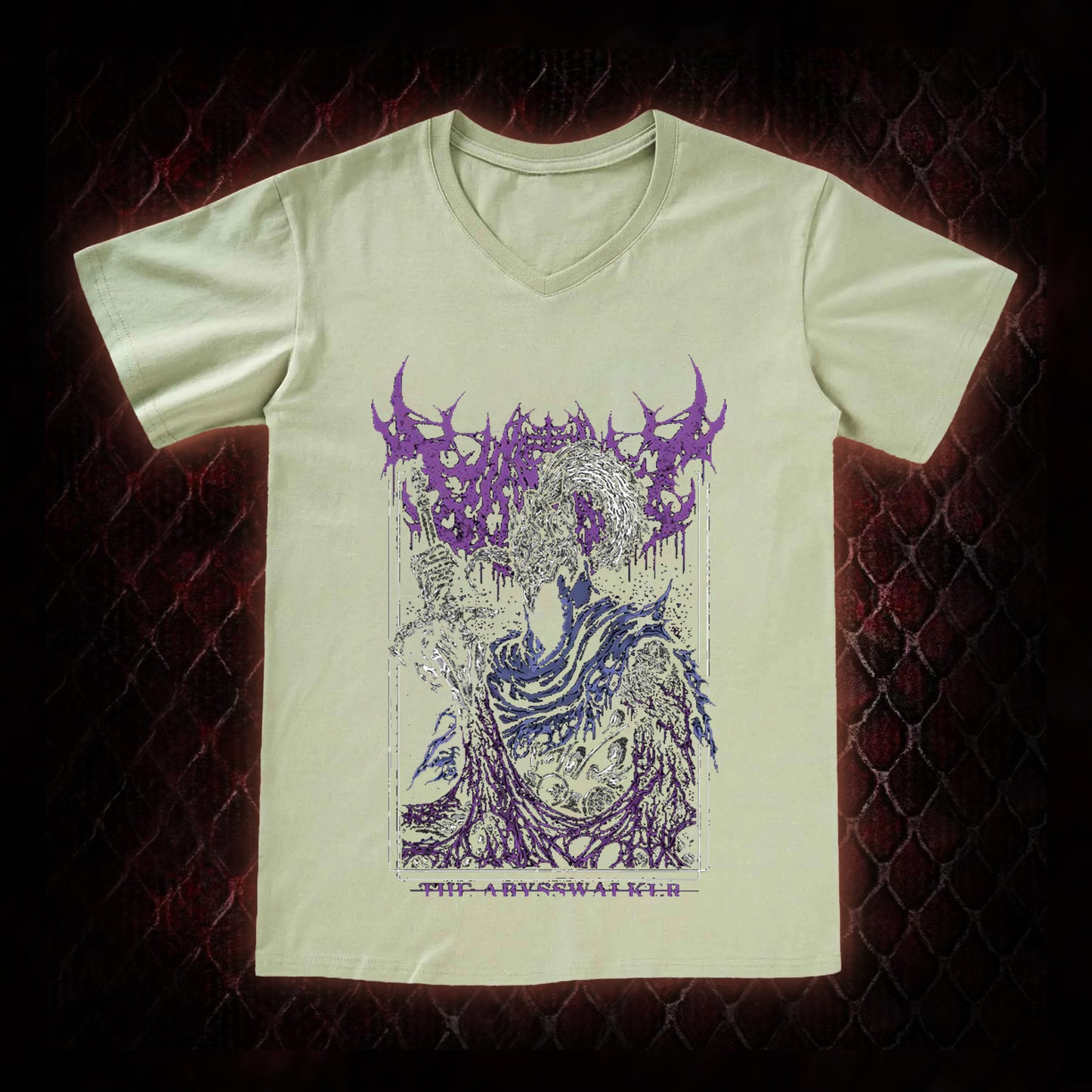Dark Souls Artorias 'The Abysswalker' Graphic V-Neck T-Shirt - FromSoftware Dark Fantasy Tribute Piece