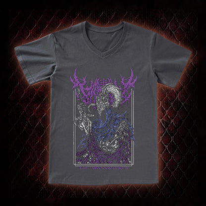 Dark Souls Artorias 'The Abysswalker' Graphic V-Neck T-Shirt - FromSoftware Dark Fantasy Tribute Piece