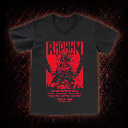 Elden Ring Starscourge Radahn Festival Graphic V-Neck T-Shirt - FromSoftware RPG Event Tribute Piece