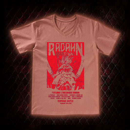 Elden Ring Starscourge Radahn Festival Graphic V-Neck T-Shirt - FromSoftware RPG Event Tribute Piece