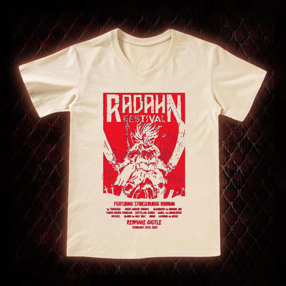 Elden Ring Starscourge Radahn Festival Graphic V-Neck T-Shirt - FromSoftware RPG Event Tribute Piece