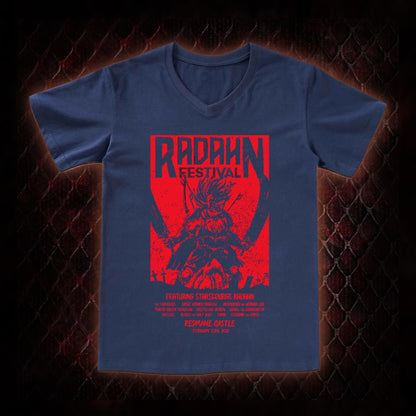 Elden Ring Starscourge Radahn Festival Graphic V-Neck T-Shirt - FromSoftware RPG Event Tribute Piece