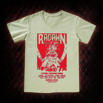 Elden Ring Starscourge Radahn Festival Graphic V-Neck T-Shirt - FromSoftware RPG Event Tribute Piece