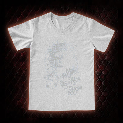 Hellraiser Pinhead 'We Have Such Sights To Show You' Graphic V-Neck T-Shirt - Cult Horror Icon Tribute Piece