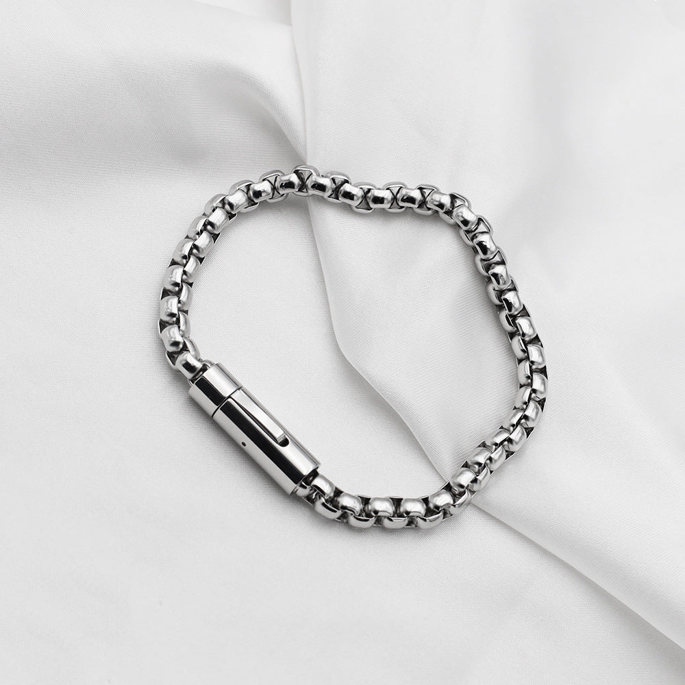 Elegance Redefined: Sophisticated Men's Titanium Steel Bracelet - A Timeless and Luxurious Wrist Adornment