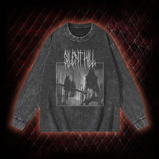 Silent Hill Survival Horror Graphic Vintage-Sweatshirt  - Classic Horror Game Tribute Piece