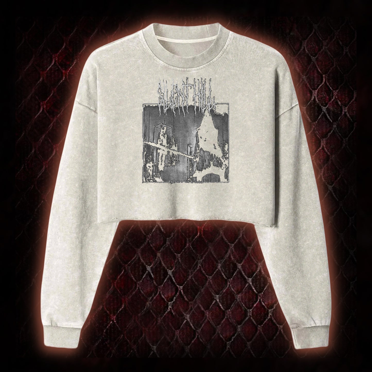 Silent Hill Survival Horror Graphic Cropped Long-Sleeved  - Classic Horror Game Tribute Piece