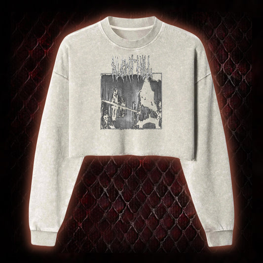 Silent Hill Survival Horror Graphic Cropped Long-Sleeved  - Classic Horror Game Tribute Piece
