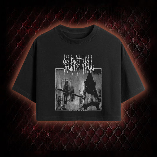 Silent Hill Survival Horror Graphic Cropped T-shirt  - Classic Horror Game Tribute Piece