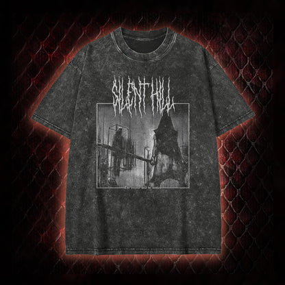 Silent Hill Survival Horror Graphic Vintage-T-Shirt - Classic Horror Game Tribute Piece